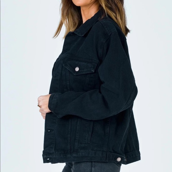 Princess Polly Phoenix Denim Jacket in Black - Picture 5 of 11